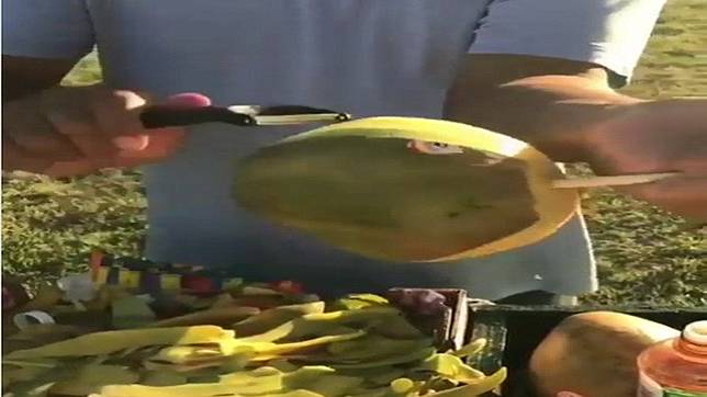 Keren! Penjual Mangga Ini Kupas & Potong Mangga Tanpa Tersentuh Tangannya