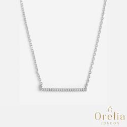 英國 Orelia Fine Crystal Bar 經典簡約風水晶項鍊-銀