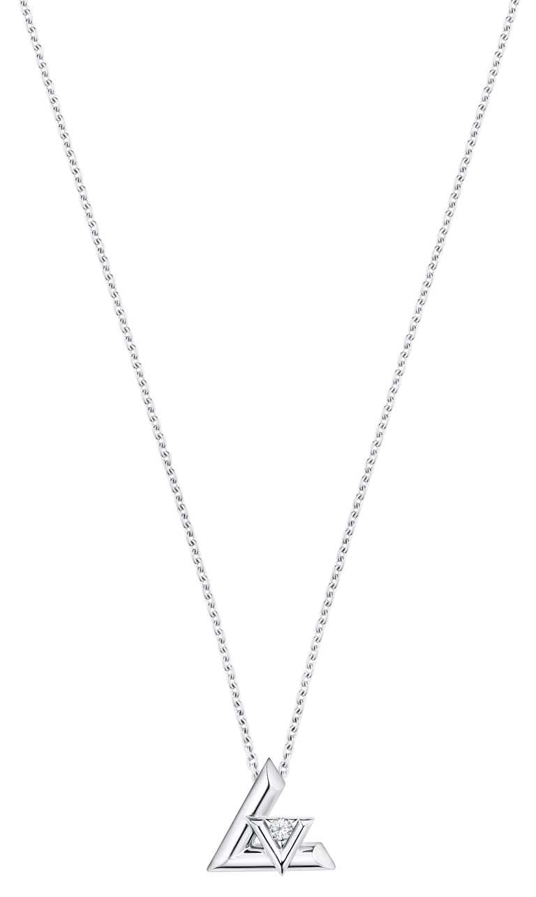 LOUIS VUITTON「LV VOLT系列」One白金鑽石項鍊╱91,000元。（圖╱LOUIS VUITTON提供）