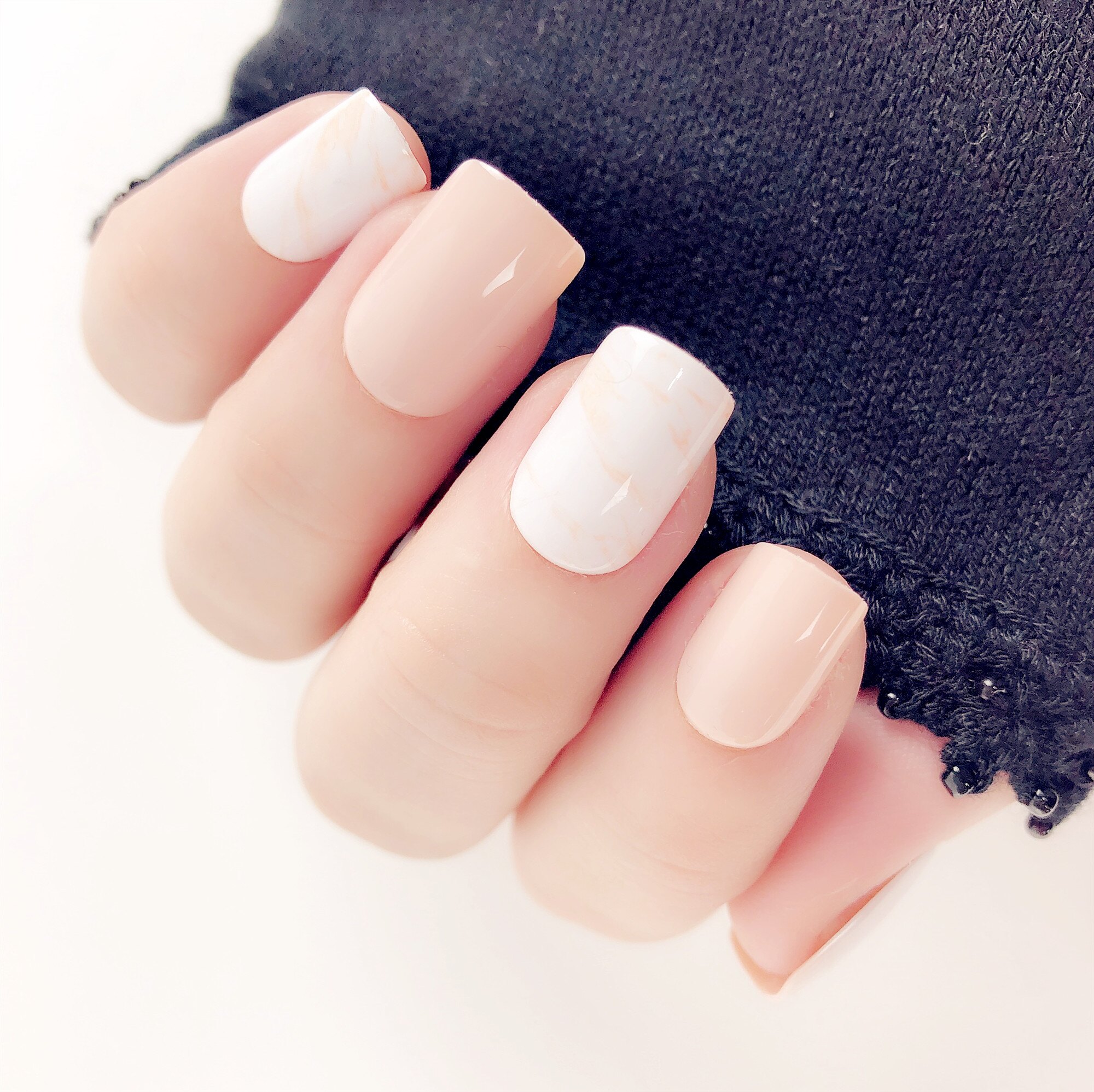 【台灣24H出貨】PNCW26-0001 奶茶大理石 Paula's Nail 寶拉秒貼美甲 甲片成品 24片/盒