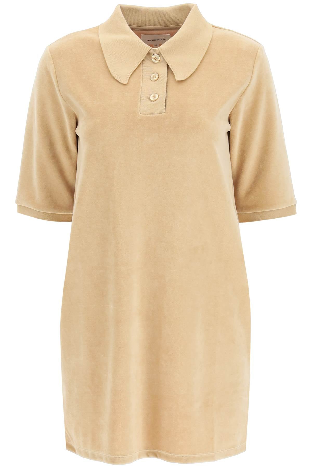 Loulou studio 'cani' velvet jersey polo dress