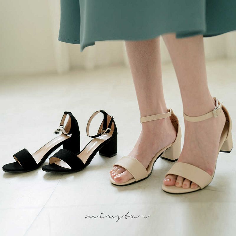 現折100氣質磨砂皮質綁帶高跟涼鞋(共2色，23-25)0426 預購【NL1110ZP】