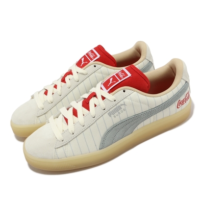 Puma 休閒鞋 Suede COCA COLA 男鞋 女鞋 白 灰 紅 聯名款 可口可樂 復古 38704901