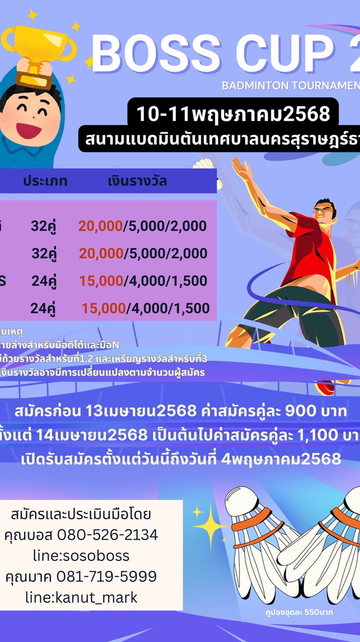 การแข่งขันแบดมินตัน Boss cup 2