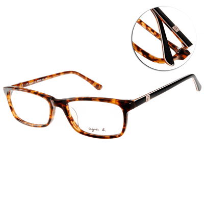 agnes b.眼鏡 法式LOGO款/玳瑁#ABP247 Y20