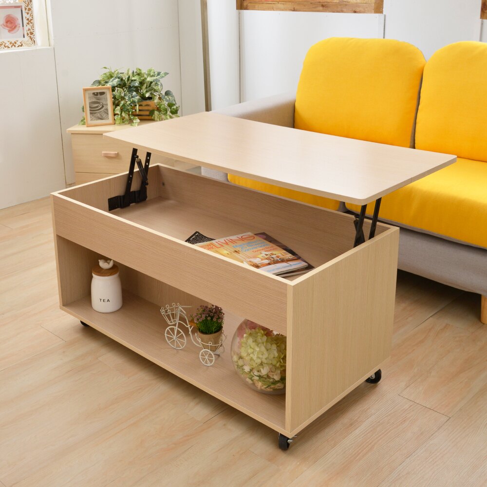 桌面可升降機能設計，隱藏式超大收納空間，非常適合現代工作與居家使用。