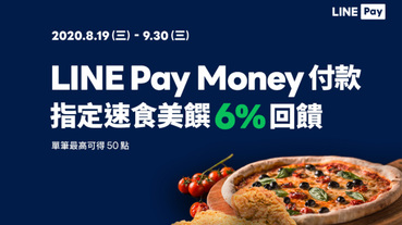 指定連鎖速食店 用LINE Pay Money享6%