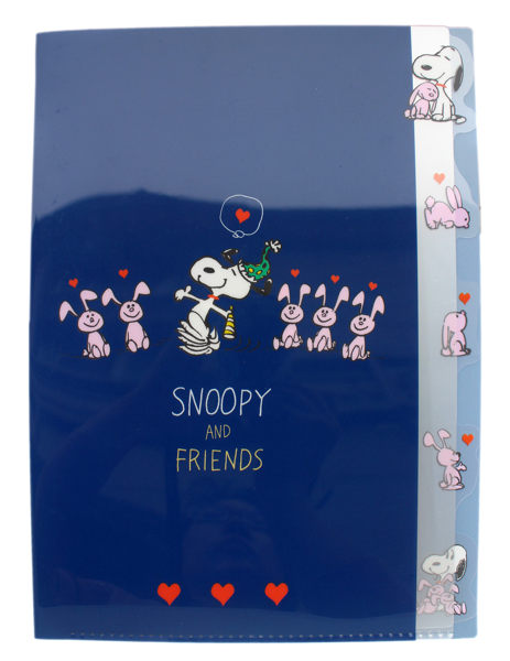 【卡漫城】 Snoopy L字型 五層 資料夾 兔子藍底 ㊣版 文件夾 日製 史努比 史奴比 花生漫畫 糊塗塔克
