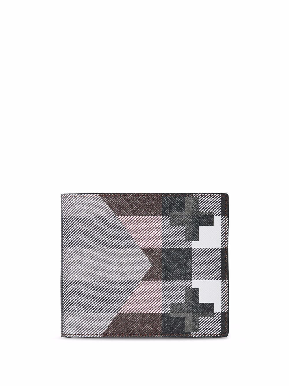 Burberry - geometric-check bifold wallet - men - Thermoplastic Polyurethane (TPU)/Polyester/Cotton - One Size - Brown