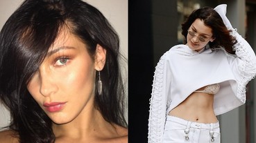 Bella Hadid 教妳「短上衣」小露性感這樣穿 一陣風吹來瞬間擄獲全場目光！