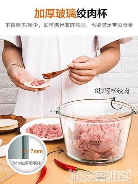 絞肉機家用電動不銹鋼全自動小型打餡碎菜攪拌機料理機多功能 DF科技藝術館