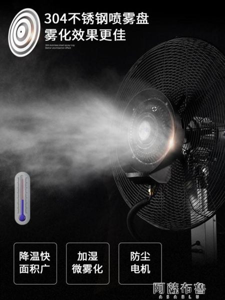 噴霧扇 雙酷工業噴霧風扇商用加水加冰戶外降溫大功率霧化水冷落地電風扇 mks阿薩布魯