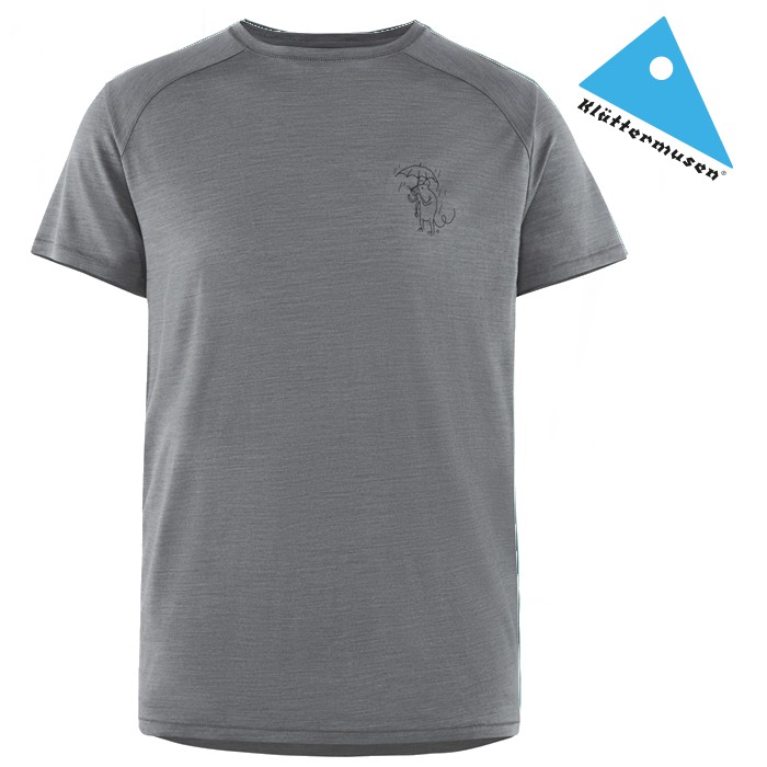 Klattermusen 攀山鼠 登山排汗衣/美麗羊毛+絲短袖T恤 Eir Rain 男 KM20623M82 迷霧灰