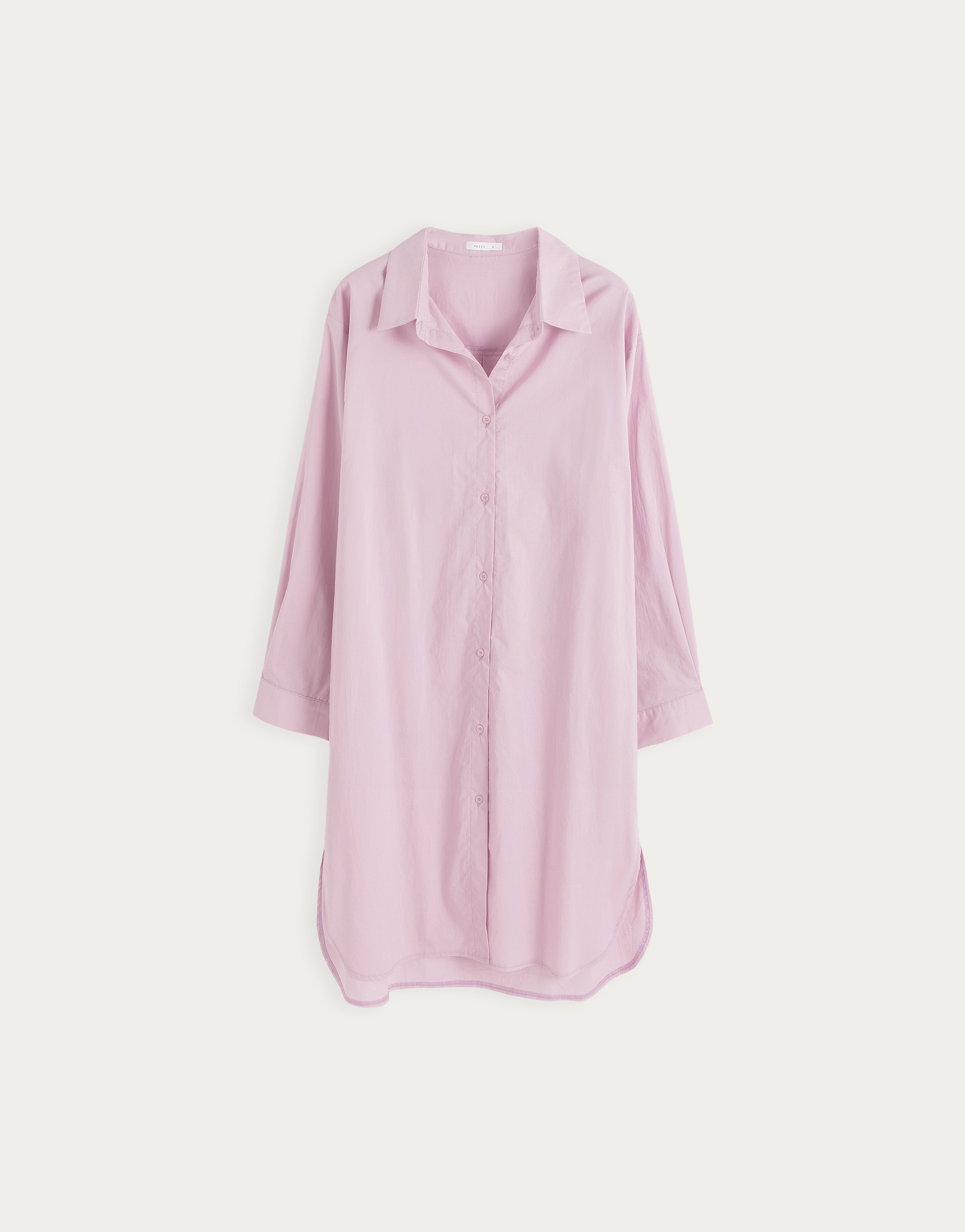 PAZZO+率性長版下開岔襯衫