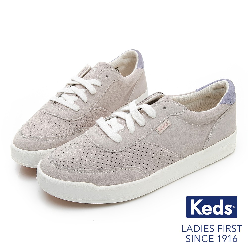 【Keds】MATCH POINT 經典復刻皮革休閒鞋9191W122722-淺灰-原價3290元