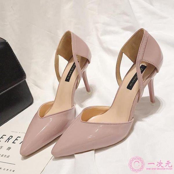 百搭裸色高跟鞋女 細跟2019春季新款性感女神中空單鞋 涼鞋女