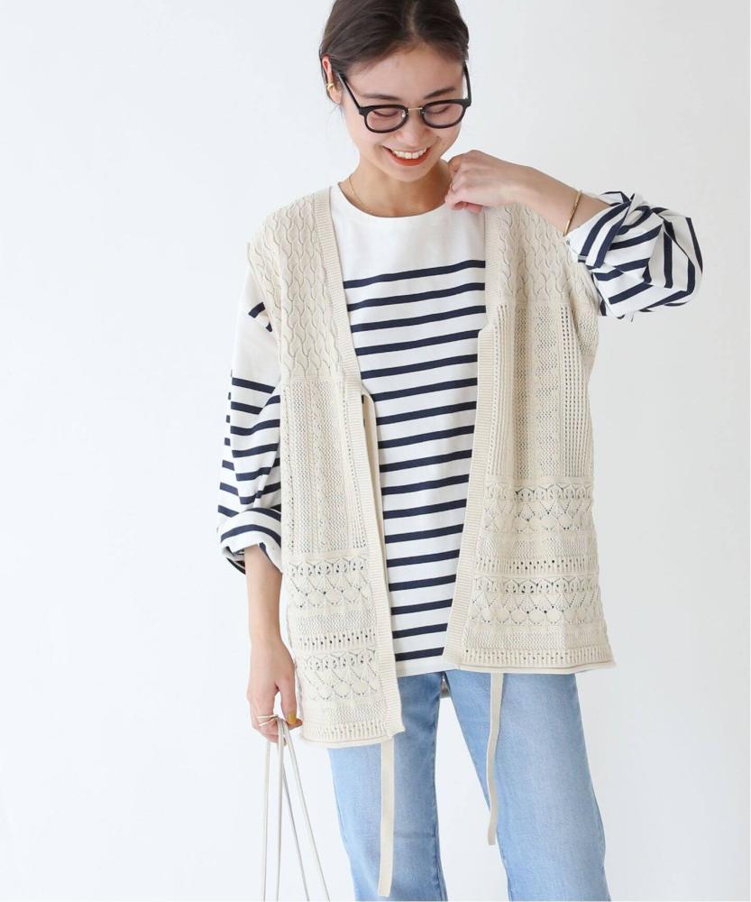 鏤空雕花針織背心外套