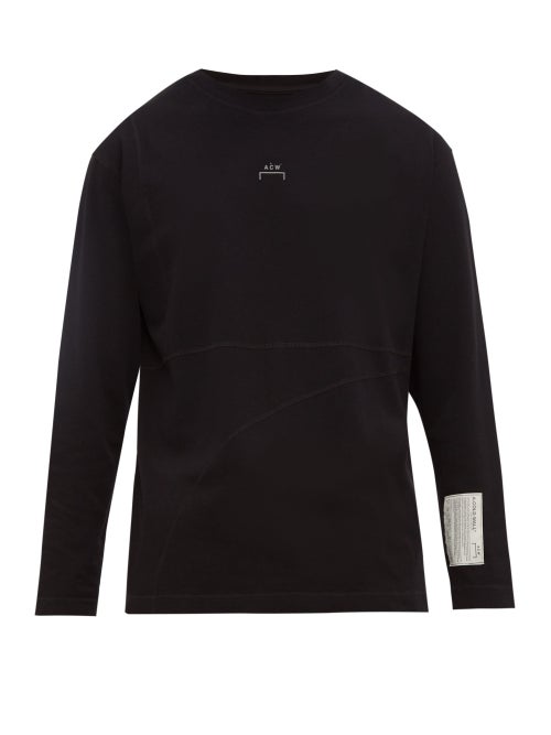 A-Cold-Wall* - A-Cold-Wall*'s black Core Overlock cotton T-shirt is shaped to a crew neck with long 