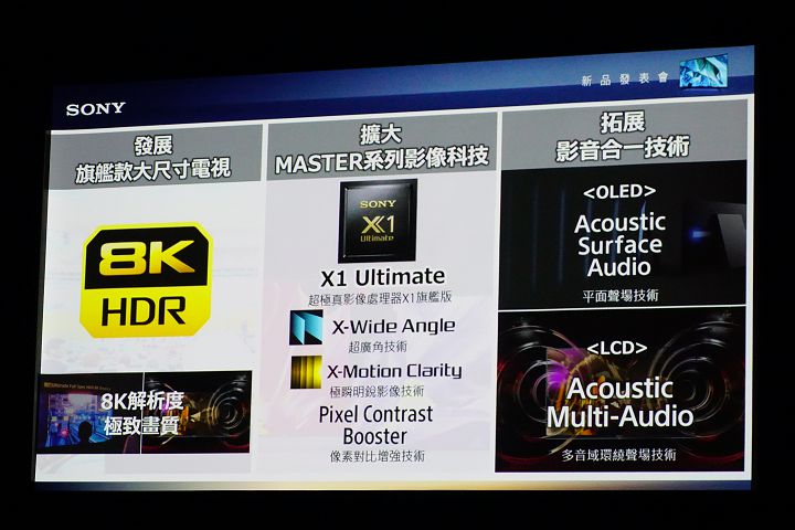 Sony TV 的未來方向包括發展大尺寸電視、擴大 MASTER 系列，並注重影音的合一。