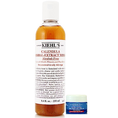 KIEHLS契爾氏 金盞花植物精華化妝水250ml+冰河醣蛋白無油清爽凝凍7ml