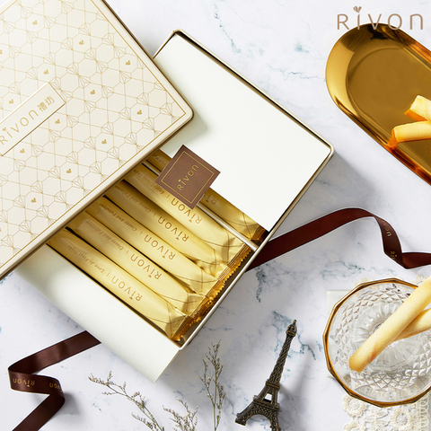【Rivon禮坊】雪茄蛋捲綜合鐵盒20入(香草、抹茶、摩卡)