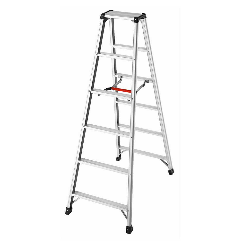 1.輕量設計: 重量比一般傳統輕30%，減少了攜帶的負擔。 2.安全堅固,日本JIS認證,最少130公斤載重, 鉚釘固定,安全堅固, 3.單手提拉設計,獨家專利,只要單手可舉起,另一手可以攜帶工具.便