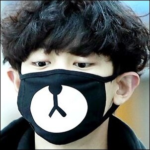 EXO Chanyeol 同款韓國곰돌이 블랙마스維尼熊造型口罩