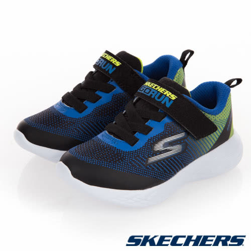 SKECHERS GO RUN 600 童鞋 休閒 親子 網布 透氣 輕量 魔鬼氈 藍【運動世界】97867NBBLM