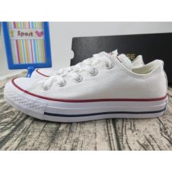 ◎．型號：M7652C|◎．Converse 低筒 基本款 帆布休閒鞋 全白 紅邊線|◎定位:運動品牌品牌:CONVERSE適用性別:男生,女生款式:帆布鞋尺寸:24.5cm,25cm,25.5cm,