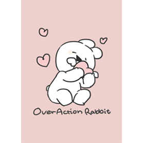 すこぶる動くウサギ-ピンクベージュ-