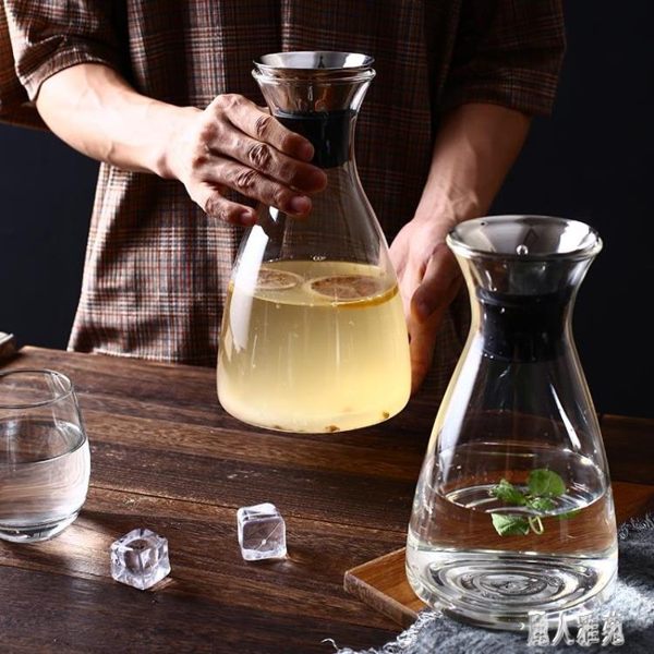 冷水壺玻璃瓶扎壺耐熱高溫家用茶壺涼白開水杯防爆大容量水瓶 DJ12457『麗人雅苑』