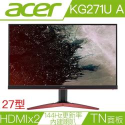 ◎1ms極速反應│144Hz更新率│FreeSync技術|◎支援HDMIx2/DisplayPort介面|◎1920x1080 FHD解析 無邊框設計品牌:Acer宏碁型號:KG271UA螢幕尺寸:2