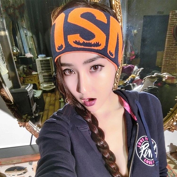 時尚進口髮飾時尚針織毛線寬邊髮帶簡約字母彈力髮箍運動針織頭飾