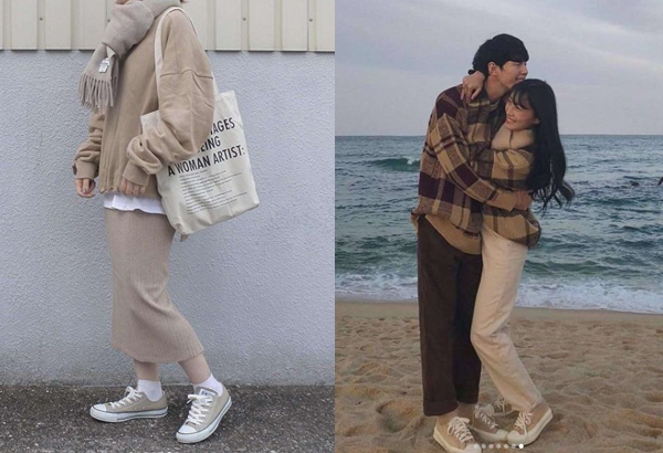 帆布鞋 奶茶色帆布鞋 杏色帆布鞋 杏色帆布鞋穿搭 帆布鞋穿搭