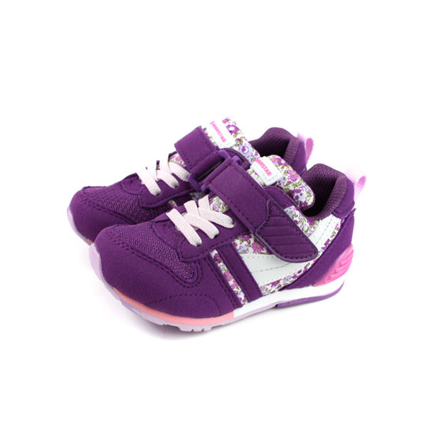 Moonstar 休閒布鞋 運動鞋 魔鬼氈 紫色 花卉 中童 童鞋 MSC2121S6 no304