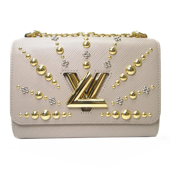 LOUIS VUITTON LV 路易威登 大象灰水波紋EPI鉚釘造型肩背包Twist MM M52730 BRAND OFF