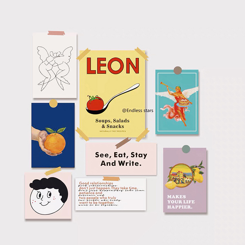 oh lolly day韓國史努比卡片ins民宿牆面裝飾小海報chic擺拍leon