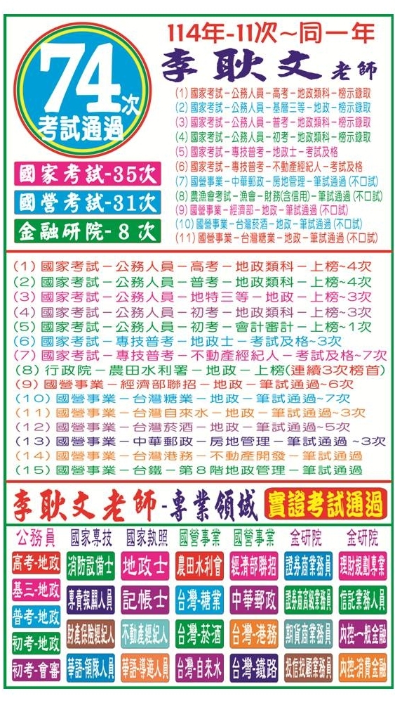李耿文 老師-(地政士)考試社群~(博薪補教)!
