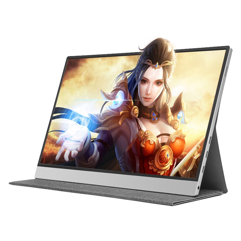 15.6 1920x1080P金屬框架高清款TYPE-C一線通皮套支架 15.6“產品清單：1 x 15.6“螢幕顯示器1 x HDMI線1 x TYPE-C信號線1 x 皮套1 x USB轉TYPE