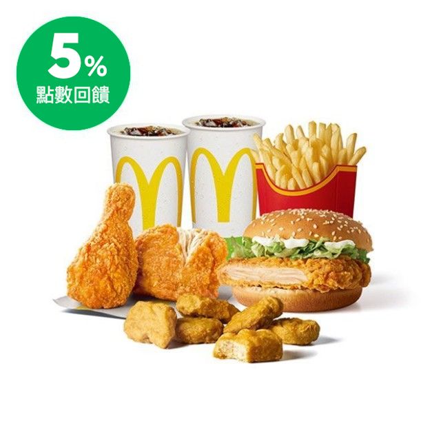 ✦饗樂趣 使用LINE PAY購買指定商品滿2筆並於04/30完成兌換享2%加碼回饋 ✦麥當勞品牌月 04/30前完成兌換享5%加碼回饋 ✦合計最高享12%回饋 商品內容 麥脆鷄腿2塊 (辣味)+勁辣