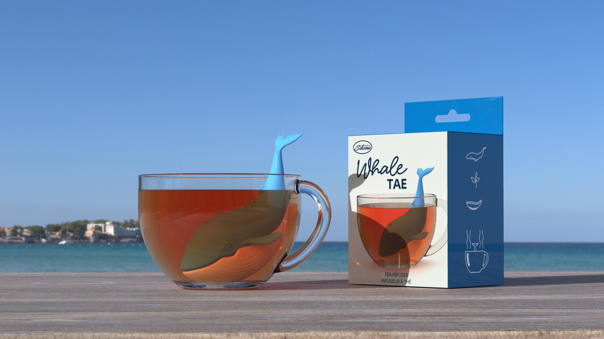 茶漏滤器/泡茶器 硅膠泡茶器鯨魚茶包濾茶渣工具旅行攜帶便捷茶漏器【AA10767】