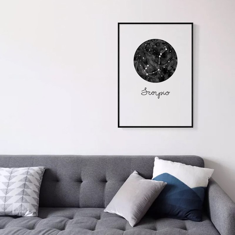 天蠍座 Scorpio-咖啡廳掛畫/十二星座/床頭畫/星際/餐廳/工作室