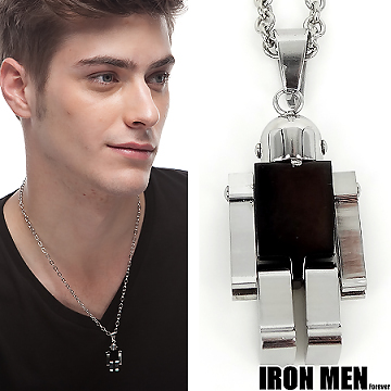 【Iron Men】德意志鋼鐵人˙機器人珠寶白鋼項鍊(黑系)