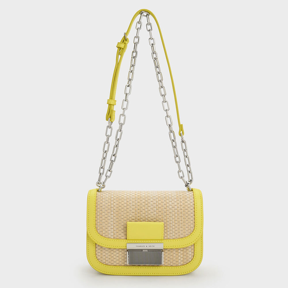 Charlot 草編銀釦包