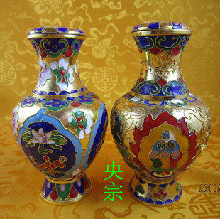 藏傳佛教 景泰藍寶 花瓶 6寸