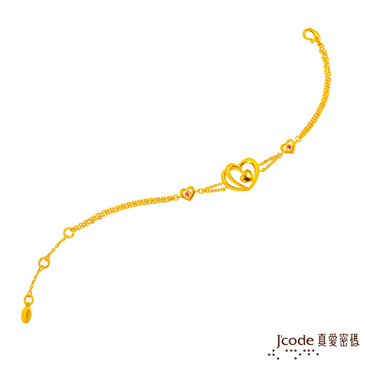 j'code真愛密碼金飾 純愛真心黃金手鍊
