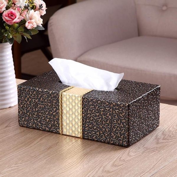 全館83折 面紙盒 客廳簡約茶幾皮質創意餐巾紙抽收納盒歐式車用家用抽紙盒【櫻花本鋪】