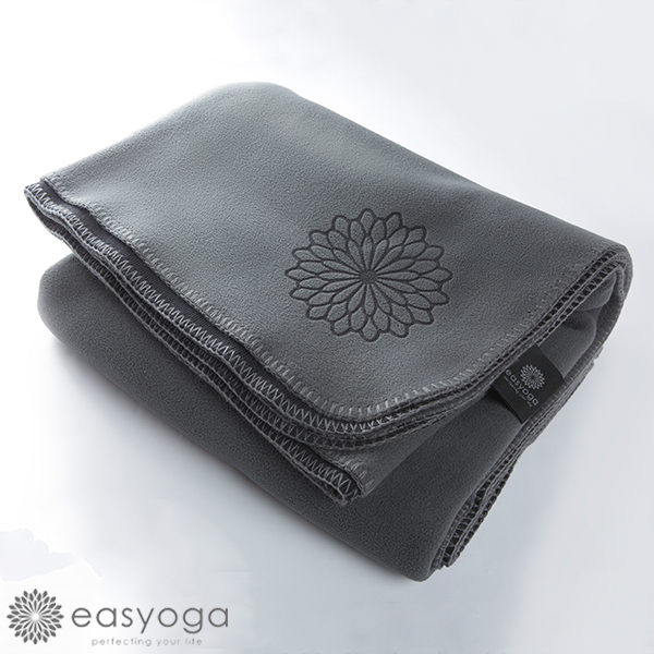 easyoga 瑜珈毛毯 保暖雙色瑜伽毛毯 - 黑/鐵灰