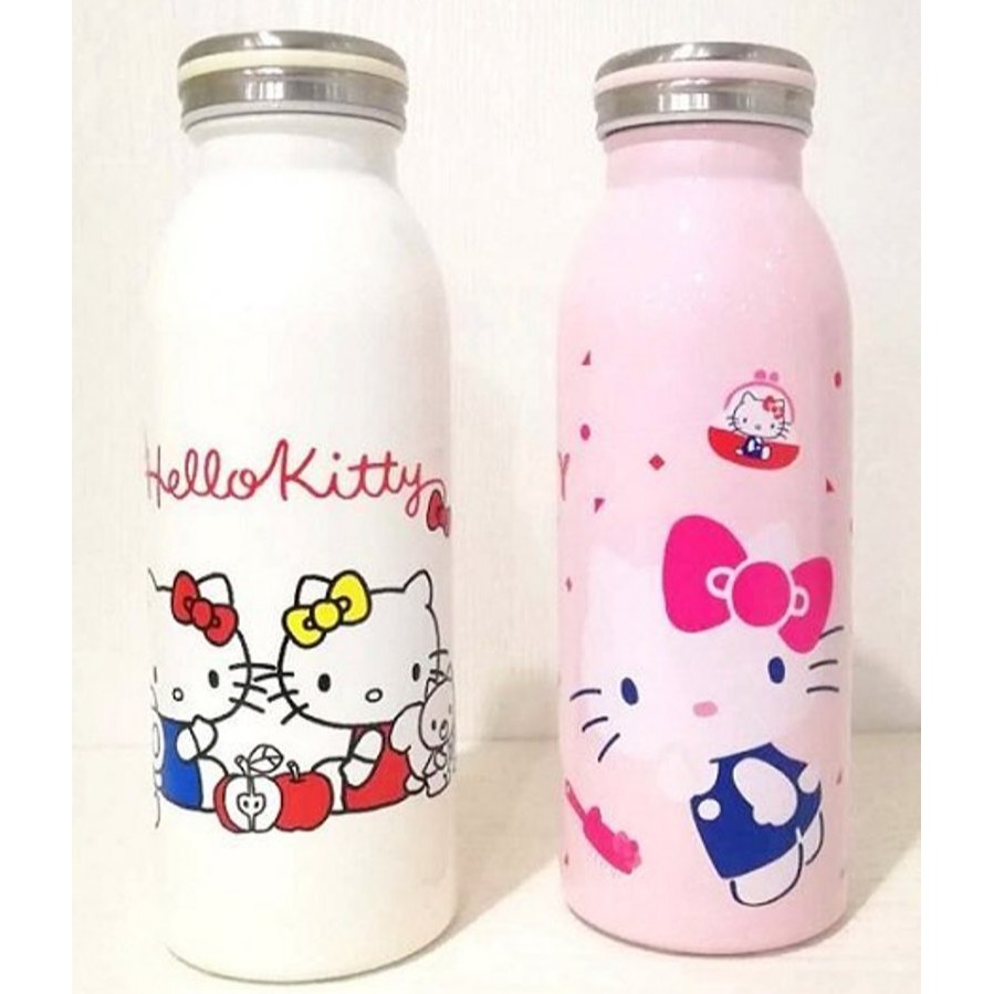 Hello Kitty 保溫不銹鋼牛奶瓶水壺+布套組 450ml 4712977465169