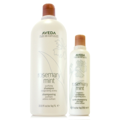 AVEDA 迷迭薄荷洗髮精1000ml(全新改版)+迷迭薄荷潤髮乳250ml(全新改版)
